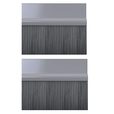 Afbeelding van STORMGUARD 02AM0031000GR BDS Zelfklevende onderkant van de deurborstel trekafdichting, grijs, 1 m, set 2 stuks