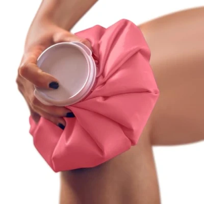 Afbeelding van Medisch ontwikkelde Warm &amp; koud pack ijszak/ijs pack/kompres herbruikbaar, waterdicht duurzaam materiaal, met antilekdop (Roze, L)