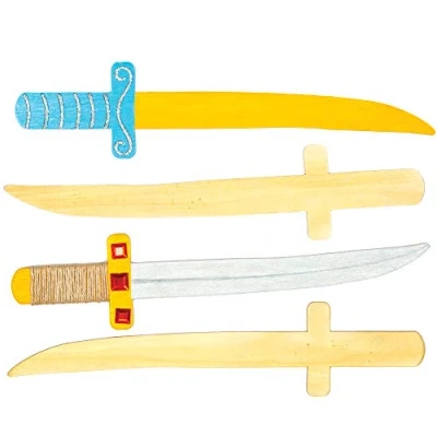 Afbeelding van Baker Ross AC853 Ninja Schwaarter van hout ideaal voor kunsthandwerk, geschenken, aandenken en meer kinderen (verpakking 4 stuks)