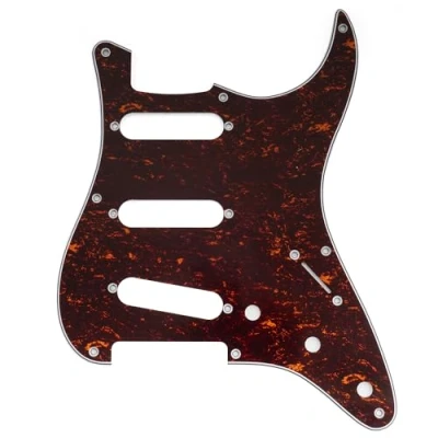 Afbeelding van Musiclily Pro gaats ST Slagplaat Gitaar SSS Pickguard voor 2008 2019 China Squier Classic Vibe SQ CV 50s Reissue Vintage Strat stijl Elektrische Gitaar, 4 laags Red Tortoise