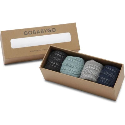 Afbeelding van GoBabyGo Combo Box katoen antislip sokjes / Dusty Blue, Navy Grey Melange, Dark Melange 1 2y 20 22