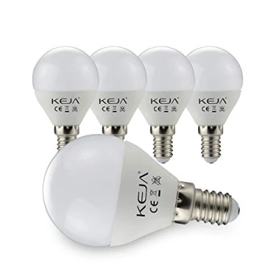 Afbeelding van KEJA E14 LED lampen 5 stuks 7Watt, 600 lumen per gloeilamp, komt overeen met 60 watt 2700 Kelvin warm wit, 270 stralingshoek spaarlamp