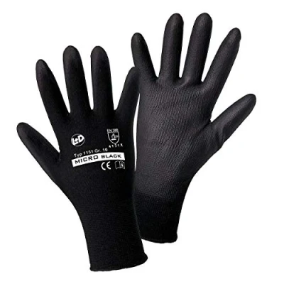 Afbeelding van L+D worky MICRO black Nylon PU 1151 M Werkhandschoen Maat (handschoen): 8, EN 388 Cat II 1 stuk(s)