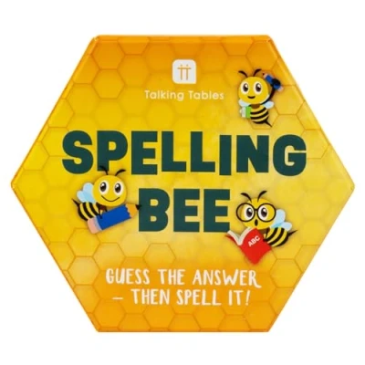 Afbeelding van Talking Tables Leuke spelling Bee en Quiz Travel Pocket Game voor thuis of op reis, educatieve trivia kaarten met uitdagingen, jongens meisjes, plasticvrij, vanaf 6 jaar