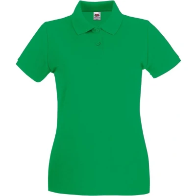 Afbeelding van Fruit Of The Loom Dames Fit Premium Poloshirt Met Korte Mouwen (Kelly Groen) Maat S