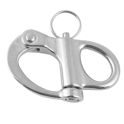 Afbeelding van Snap Shackle roestvrij staal Vaste Quick Release Shackles Met Ronde Ring voor Marine Boat Trucks Van Caravan Trailers (12 * 52 mm) Watersport Snelsluiting
