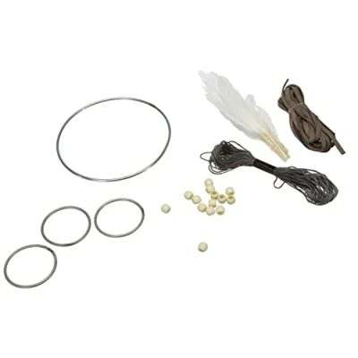 Afbeelding van Rayher 66045000 BP: DIY dromenvanger, 17x33 cm, wit/grijs, SB Btl 1 stuk