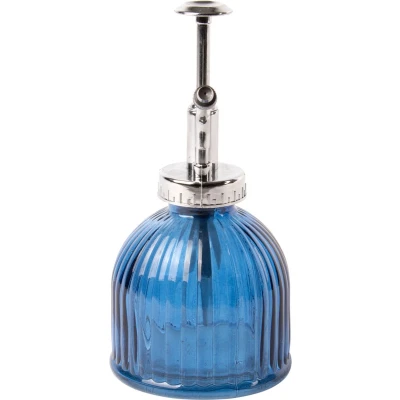 Afbeelding van Esschert Design plantenspuit/vernevelaar glas oceaanblauw/zilver 15.5 cm Plantenspuiten