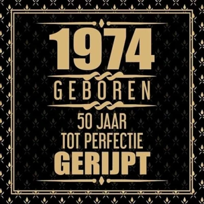 Afbeelding van 1974 Geboren 50 jaar Tot Perfectie Gerijpt: Sarah 50e verjaardag Gastenboek Cadeau Abraham Goud Zwart 60 beschrijfbare pagina&#039;s