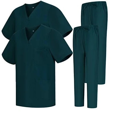 Afbeelding van Set van 2 stuks uniform unisex scrubset medisch met scrubtop en broek Ref.2 8178