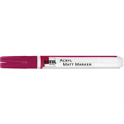 Afbeelding van KREUL 46235 Acryl Matte Marker Medium, met ronde punt ca. 2 4 mm, magenta, mat, permanente acrylverf op waterbasis, voor filigreinaccenten