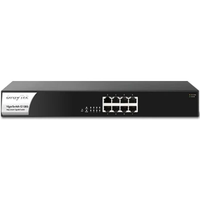 Afbeelding van Draytek VigorSwitch G1085 Managed Gigabit Ethernet (10/100/1000) 1U Zwart, Zilver