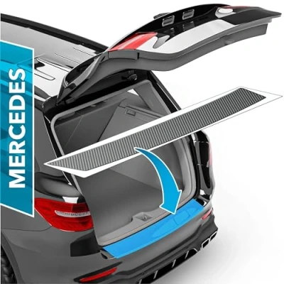 Afbeelding van uProtect Auto bumperbescherming folie voor Mercedes Benz GLC 1 (I) X253 I 2015 2022 bumperbescherming, krasbescherming, lakbeschermingsfolie carbon look zelfklevend