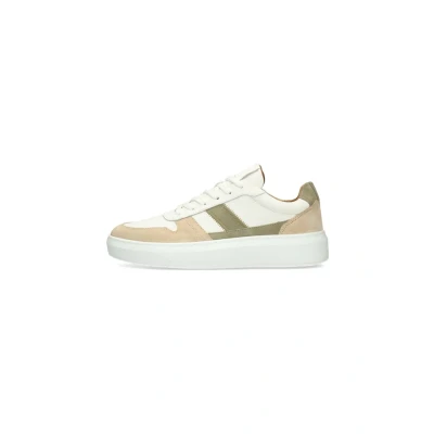 Afbeelding van PS Poelman Sneakers laag, Heren, Maat: 45, White with green combination Leer