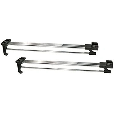 Afbeelding van KOTARBAU® Set van 2 uittrekbare kledingstangen, 450 mm, voor garderobekast, robuust, zilver