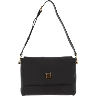 Afbeelding van COCCINELLE Leren Schoudertas Liya Shoulderbag Bark / Noir Donkergroen