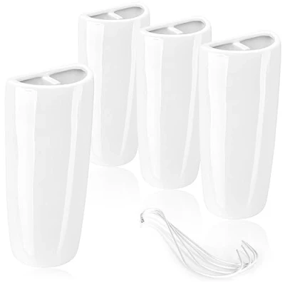 Afbeelding van COM FOUR® 4x luchtbevochtiger verwarming radiator conisch waterverdamper van keramiek (wit conisch)