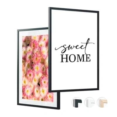 Afbeelding van Edihome, Fotolijst A3 (2 stuks) 29,7 x 42 cm, hout, acrylfolie, voor afstuderen, poster, bruiloft, communie, diploma&#039;s (zwart, 2