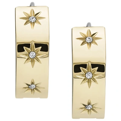 Afbeelding van Fossil JF03870710 Oorhangers Sutton staal glas goud en