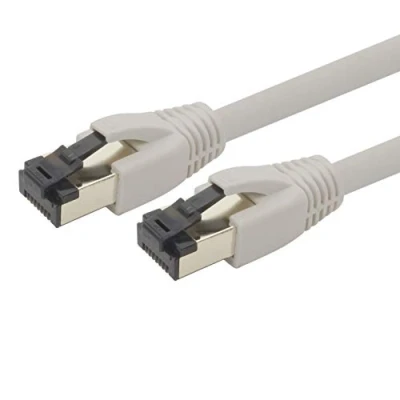 Afbeelding van 10m Cat 8 Ethernet Cable Gigabit Lan Netwerkkabel RJ45 CAT8 kabel grijs 1 stuk Cat.8 2000 Mhz 40 Gbit s 40GBase T Poe+ Patchkabel LSZH x 10 meter