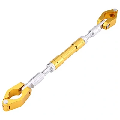 Afbeelding van Motorfiets Balans Stuur, Qiilu 22mm Universele Aluminium Legering Verstelbare Stuur Cross Versteviging Hendel Bar(Goud)