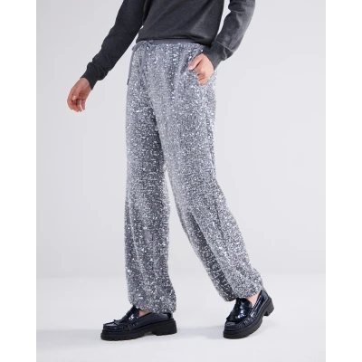 Afbeelding van Summum Broek pailletten velours Cloud Maat: 42