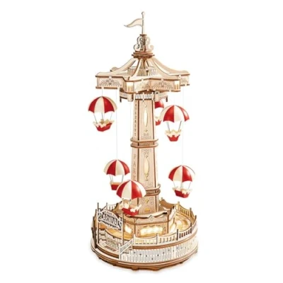 Afbeelding van Robotime Parachute Tower EA01 3D puzzel Houten bouwpakket Knutselen Miniatuur
