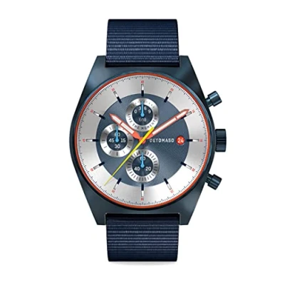 Afbeelding van DeTomaso D10 CHRONOGRAPH Limited Edition BLUE herenhorloge analoog kwarts nylon armband donkerblauw, blauw, Riemen.