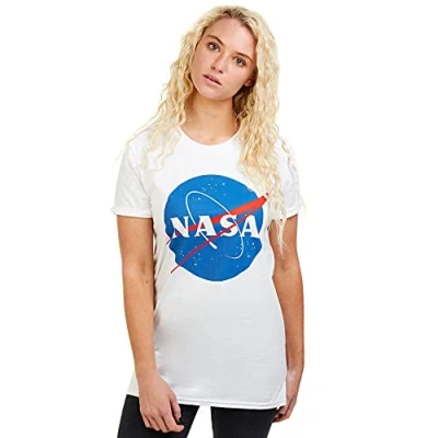 Afbeelding van Nasa Vrouwen Circle Logo T Shirt, Wit (Wit Wit), 36