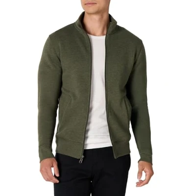 Afbeelding van Amazon Essentials Fleece Mock Neck Sweatshirt met volledige rits voor heren,Olijfheide,XL XXL