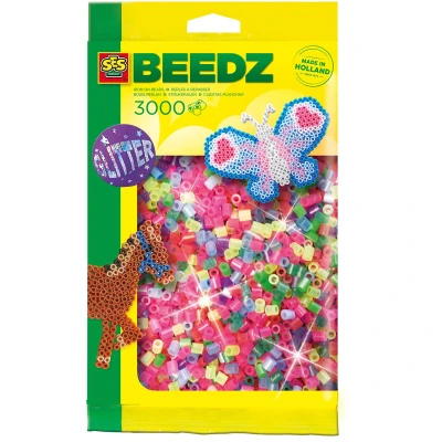 Afbeelding van Ses Creative Beedz Glitter Strijkkralen 3000 Stuks
