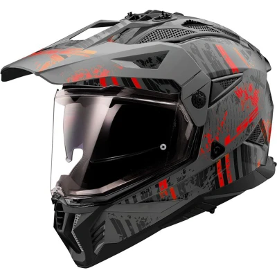 Afbeelding van LS2 Helm Pioneer II Crazy MX702 mat zwart / rood maat XS