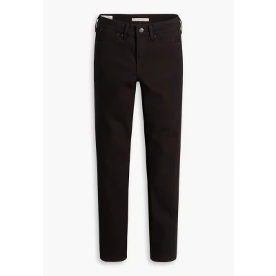 Afbeelding van Levi&#039;s dames 712 mid waist slim fit jeans met donkere wassing in de kleur Zwart, maat: W25/L30