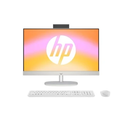 Afbeelding van HP All in One desktop pc, 23,8 inch FHD display, AMD Ryzen 5 7520U, 8 GB DDR5 RAM, 512 SSD, Radeon grafische eenheid, Windows 11 Home, QWERTZ, wit, exclusief bij Amazon