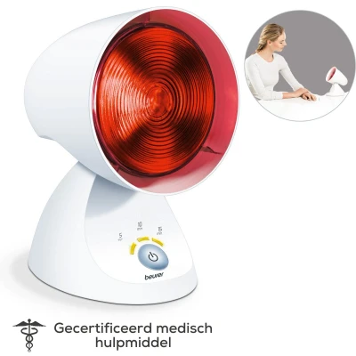 Afbeelding van Beurer IL 35 Infraroodlamp Verstelbare hoek Timer 3 standen Automatische uitschakeling Incl. bril 150 Watt Jaar garantie