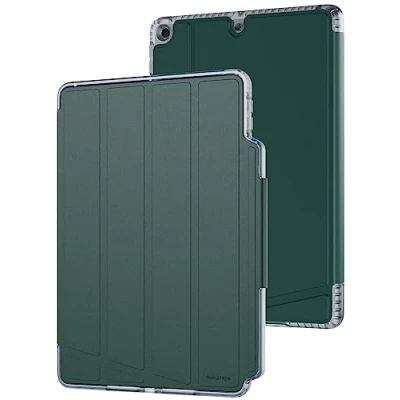 Afbeelding van Tech21 EvoFolio hoes voor iPad 7e/8e/9e generatie slagbescherming, met weergave in meerdere hoeken, Wake/Sleep Cover Groenblauw