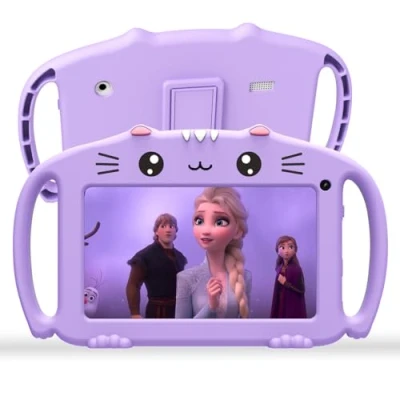 Afbeelding van Ascrecem Tablet for Kids 7 in Kinder Android met WiFi Bluetooth Quad Core 2GB 32GB Kindvriendelijke hoes Kindertablet Vooraf geïnstalleerde educatieve APP van 3 tot jaar Meisjes Jongen(Paars)