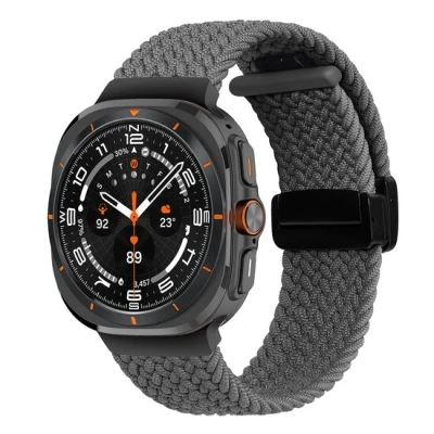 Afbeelding van Braided band met D buckle sluiting Grijs Samsung Galaxy Watch Ultra 47mm