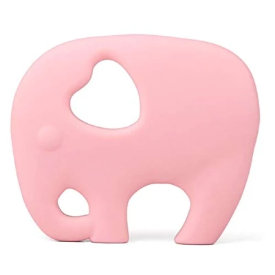 Afbeelding van PREMYO Olifant Bijtring Baby Verkoelend Helpt bij Pijnlijke Tandvlees Doorkomende Tandjes Siliconen BPA Vrij Roze