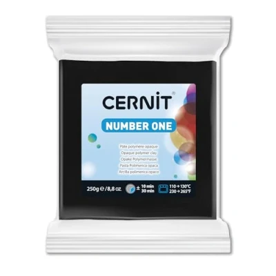 Afbeelding van Extra groot Cernit klei nr. 100 zwart 500gr
