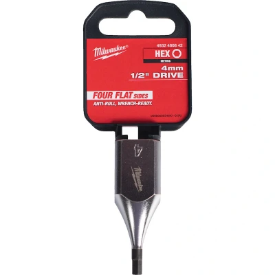 Afbeelding van MILWAUKEE 4932480842 dop 1/2&quot; FOUR FLAT Hex 4 mm