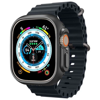 Afbeelding van Hoes: Spigen Thin Fit Case Hardcase,Bumper,Backcover Zwart Kunststof Smart Watch Covers