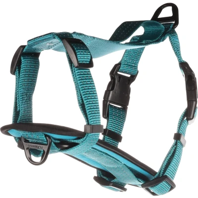 Afbeelding van &quot;Hondentuig Zorba Turquoise: Comfortabel, Stijlvol &amp; Duurzaam&quot; Blauw / S Hals 31 41cm I Borst 47 53cm