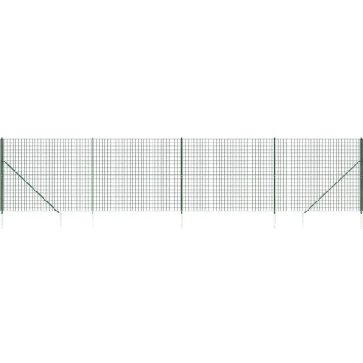 Afbeelding van vidaXL Draadgaashek met grondankers 1,4x10 m groen