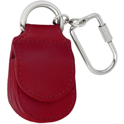 Afbeelding van MANAGE Sleutelhanger Leer Rood voor Munten Karabijnhaak Auto Klein Echt Dames Heren Mini Portemonnee (Rood)