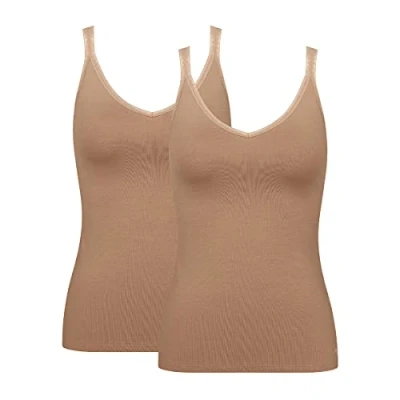 Afbeelding van Sloggi GO 2 PACK Hemd, Dames, Maat: 65A C. 70A/B, Nostalgic brown
