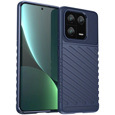 Afbeelding van Xiaomi 13 Pro Hoesje Siliconen en TPU (zacht) iMoshion Softcase/Backcover Donkerblauw Telefoonhoesje Shockproof/Valbescherming