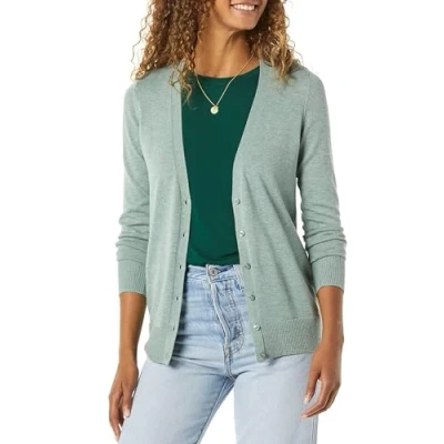Afbeelding van Amazon Essentials Women&#039;s Lichtgewicht vest met V hals (verkrijgbaar in grote maten), Saliegroen, M