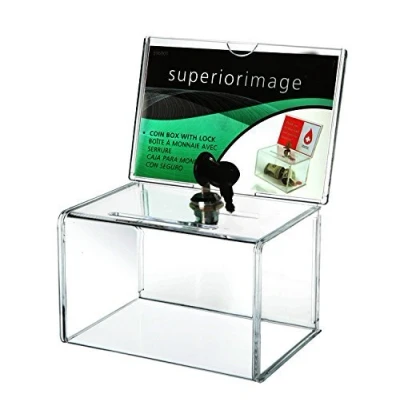 Afbeelding van Acryl Donatie &amp; Stembus,DONATIEBUS, Opmerkingenbox,Donatiebox met A6 display