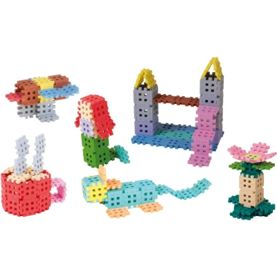 Afbeelding van Waffle Blocks Mini Creativity Building Sensory Toy Dexterity Fine Motor Skills Flexible Pastel (500)